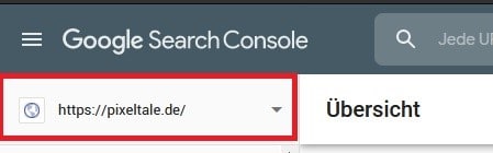 Google Search Console Property auswählen