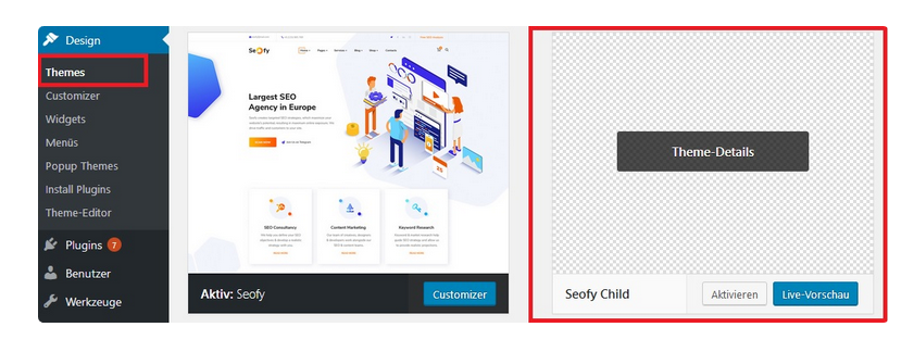 Child Theme Screenshot WordPress